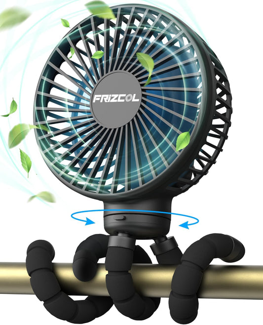 FRIZCOL Stroller Fan for Baby - Portable Fan Rechargeable - Battery Operated Fan